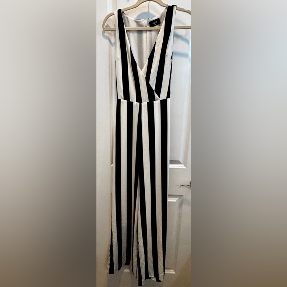 VICI Black and White Striped jumpsuit
